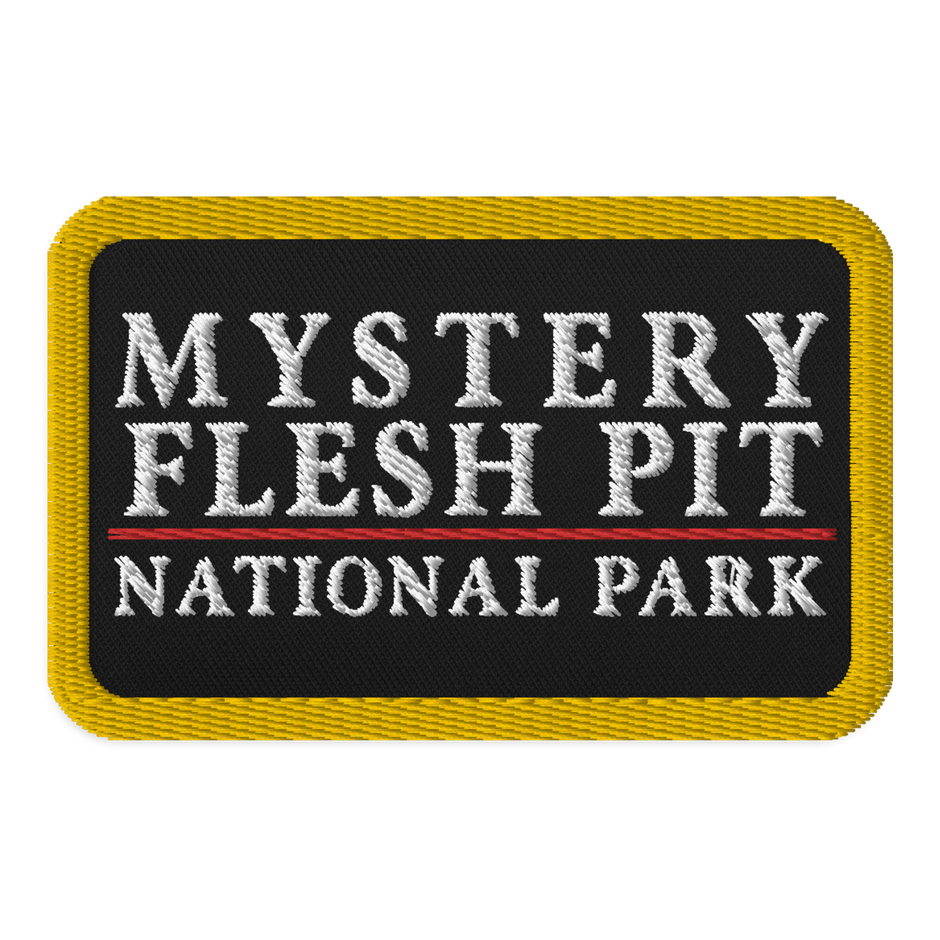 Wordmark Embroidered Patch Mystery Flesh Pit Souvenir Shop